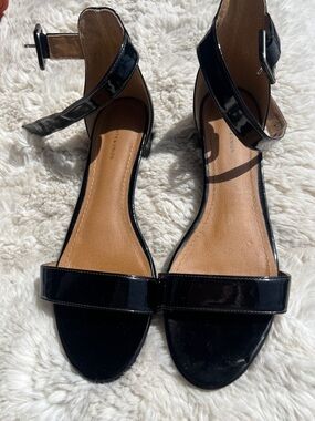 14th & Union Black Patent Open-Toe Ankle-Strap Heels